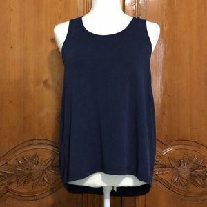 Splendid tank with pleated and open back